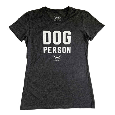 Canina "Dog Person" Statement women's t-shirt in charcoal / dark gray