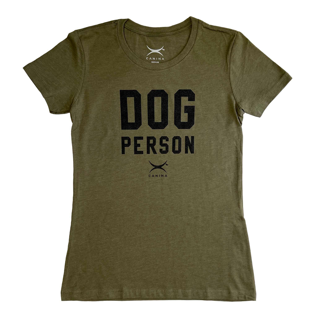 Canina "Dog Person" Statement women's t-shirt in military green