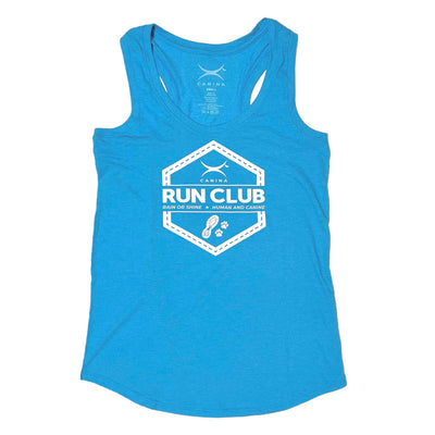 Canina Run Club women's tank top in turquoise