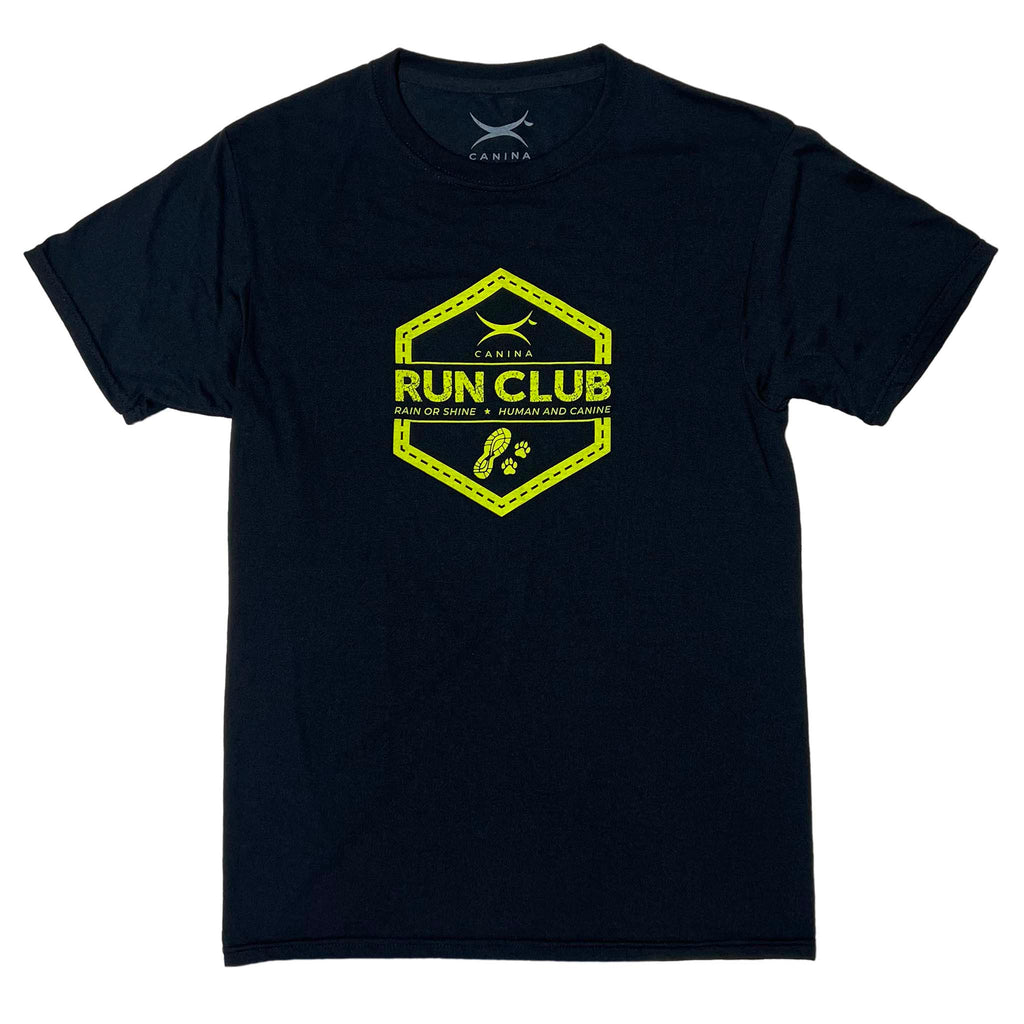 Canina Run Club men's polyester t-shirt in black