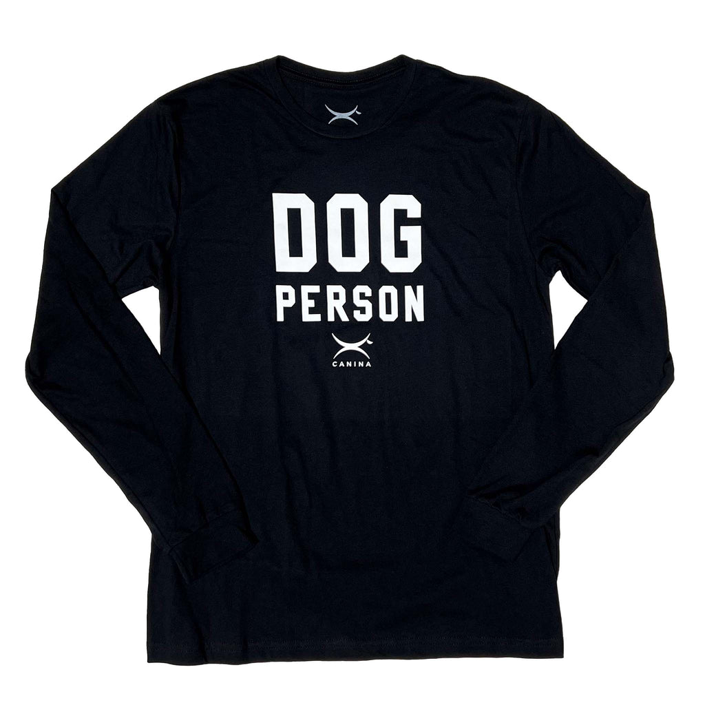Canina "Dog Person" Statement long sleeve t-shirt in black