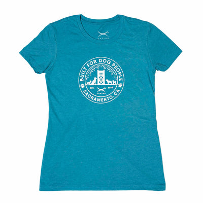 Canina "Sactown" Sacramento women's t-shirt in teal / turquoise